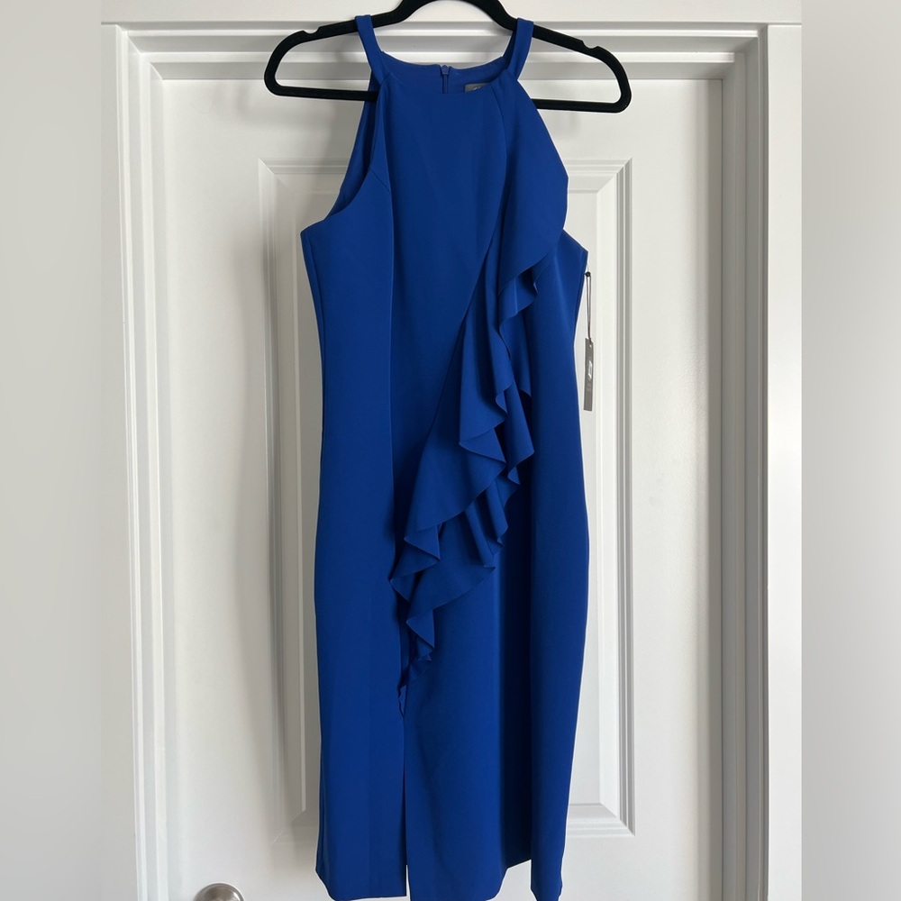 Vince Camuto One Shoulder Blue Dress